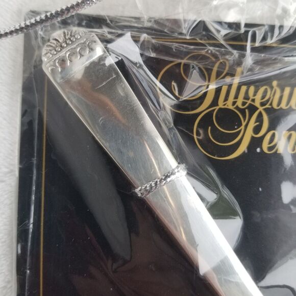 Vintage Alda's Silverware Pens Silver Plated Refillable Ink Writing Pen Gift New - Picture 2 of 5